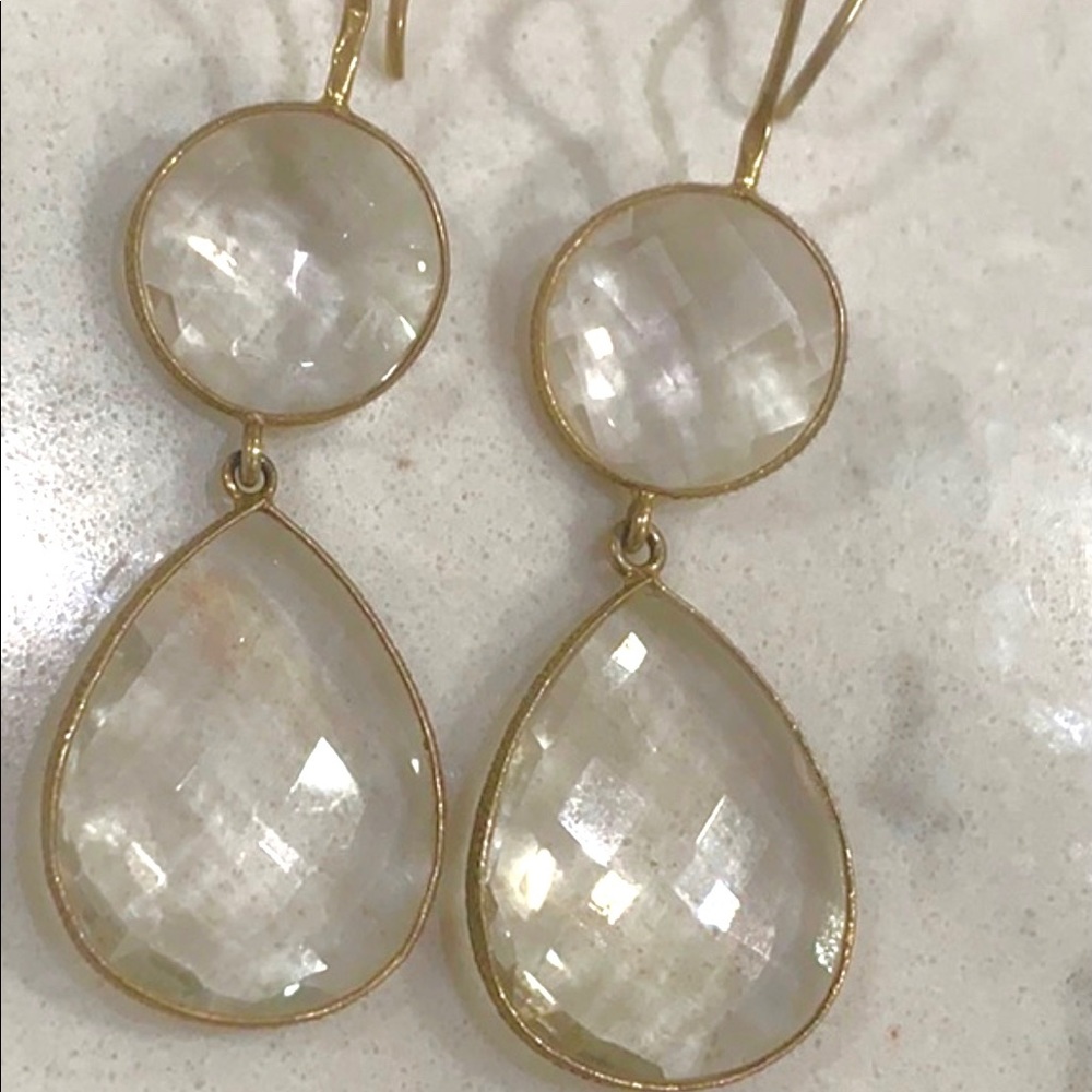 Double drop crystal earrings
